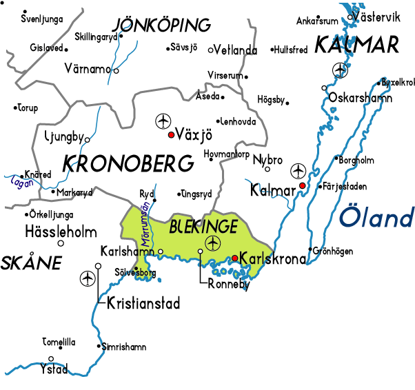 Map of Blekinge
