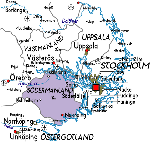 Map of Sodermanland